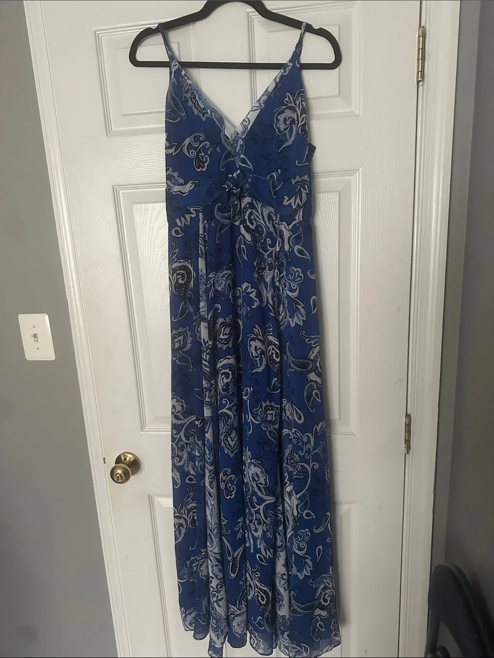 NWT WHBM Blue Floral Maxi Dress - Picture 1 of 10